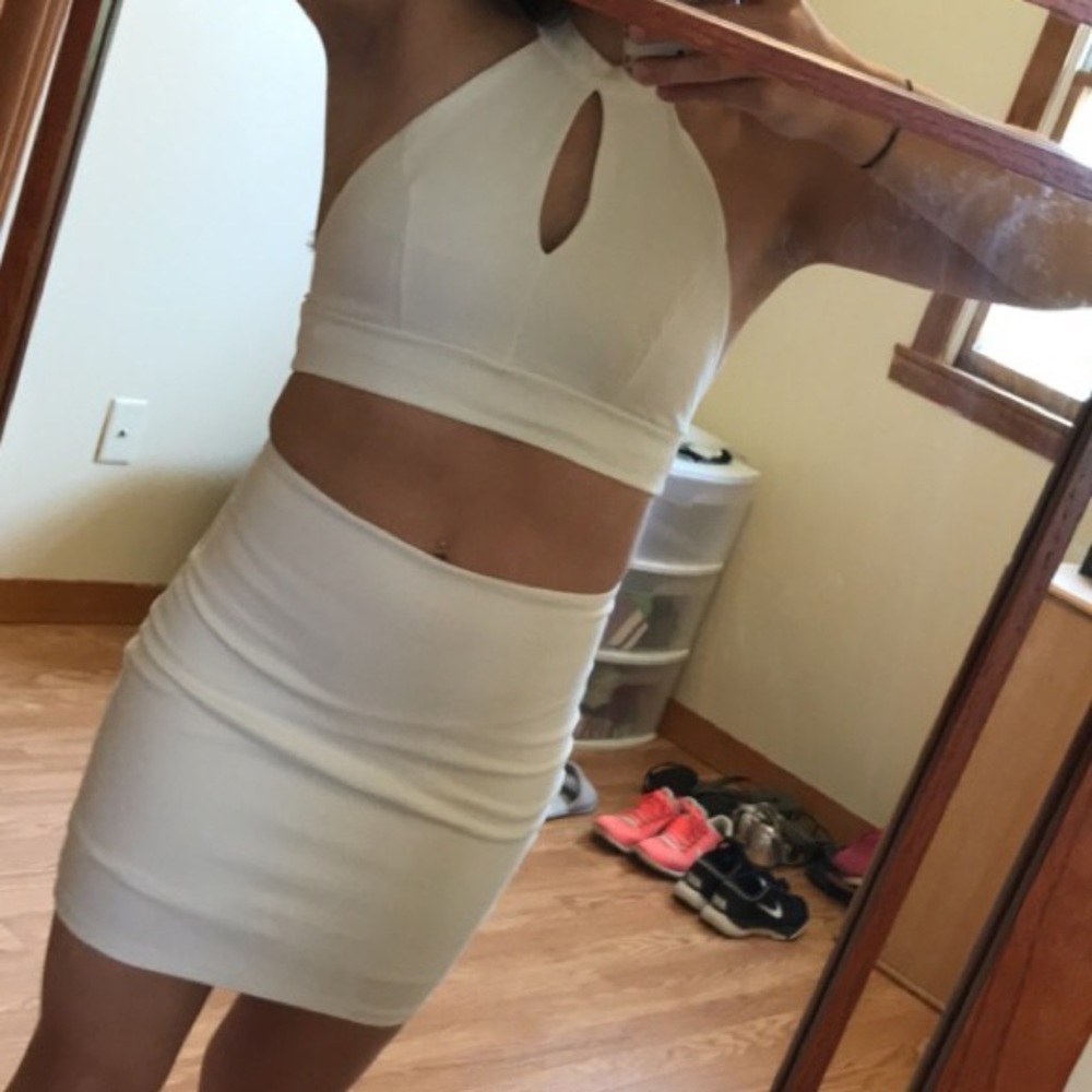Lulus White 2 piece Dress